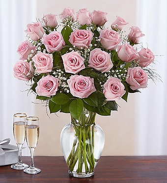 24 Long Stem Pink Roses