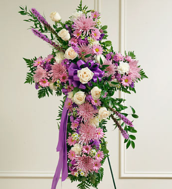 Peace and Prayers Standing Cross - Pink